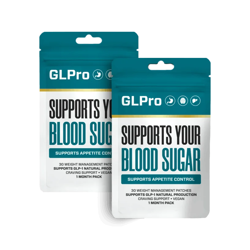 Two GLPro pouches – 30 transdermal blood sugar support patches per pouch